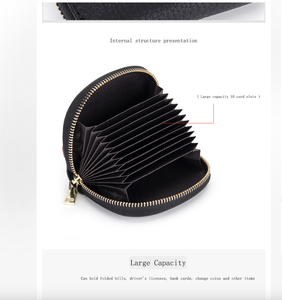 Andong Genuine Cow Leather Small Coin <b>Purse</b> <b>Slim</b> Thin Zipper Card Holder Short Wallet for Women Colorblock Belt <b>Purses</b> Bag - Product Image 5