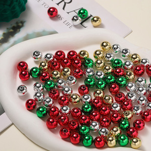 Cuentas Decorativas ABS Electrochapadas de Colores Sólidos Mixtos para Navidad, Accesorios de Joyería DIY, Joyería para el Festival del Bote del Dragón - Product Image 1