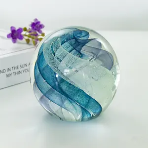 Handmade solid color glass ball paperweight for home decoration