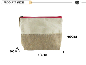 Oem coton toile lin cosmétique maquillage pochette chanvre sac <span class=keywords><strong>de</strong></span> <span class=keywords><strong>toilette</strong></span> - Product Image 6