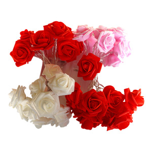 LED Simulated Rose String Lights <b>Battery</b> <b>Operated</b> Decorative Lights For Valentine's Day Wedding Romantic Proposal Interior - Product Image 3
