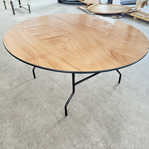 Outdoor <strong>Wooden</strong> Plywood Round Rectangular Banquet Folding <strong>Foldable</strong> <strong>Table</strong> - Product Image 2