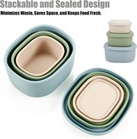 LEDUN Récipient alimentaire chauffant pliable en silicone-Conteneur de conservation des aliments-Boîte à lunch pour aliments pour bébés-Boîte à aliments simple