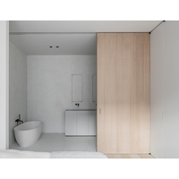 Puertas correderas de madera maciza de diseño moderno, paneles de listón de partición de madera Interior de nuevo lanzamiento para apertura Manual de dormitorio