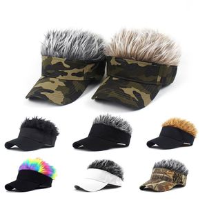 Fashion Hairpiece Sun Cap Snapback Sport Hip Hop Camouflage Leopard Dot Half <b>Wig</b> Baseball Caps <b>Men</b> Women 100% Cotton Summer - Product Image 2