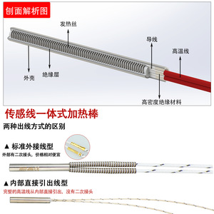 Single-ended <b>heating</b> element, single-ended <b>heating</b> <b>tube</b>, imitation imported stainless steel single-ended <b>heating</b> rod, - Product Image 2