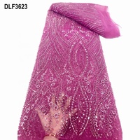 Tissu de dentelle perlée de luxe pour mariage, pour femmes, avec quelques paillettes, tissu de dentelle en tulle pour robe