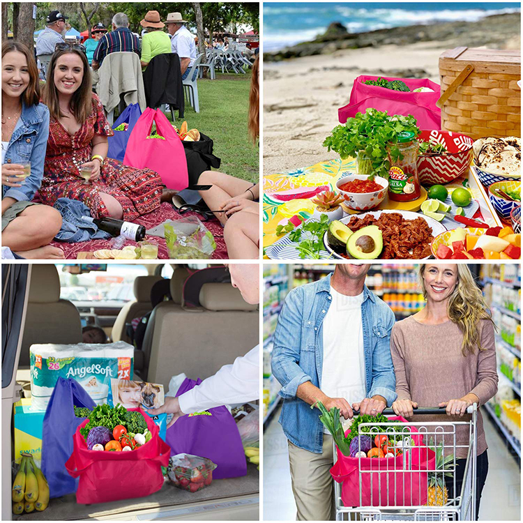 Eco friendly RPET 210T Reusable polyester foldable shopping bag