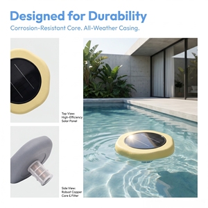 Robot de Limpieza de Piscinas Automático con Energía Solar Marazual, Filtro de Eliminación de Cloro, Accesorios de Piscina de Cobre Morado PE para Piscinas - Product Image 3
