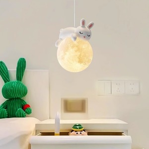 Cartoon Animal Pendant <b>Light</b> Round <b>Led</b> Touch Control <b>For</b> Bedroom Hallway Children <b>Room</b> - Product Image 3