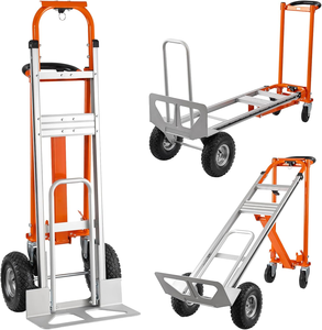 Carretilla de Plataforma Plegable 3 en 1 de Aluminio Resistente, Carretilla de Mano de Cuatro Ruedas con Capacidad de Carga de 350 kg, Carretilla para Transportar Refrigeradores - Product Image 2