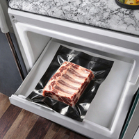 Sacs de conservation alimentaire sous vide laminés métallisés argentés, avec face avant transparente et dos en feuille, résistants à l'humidité