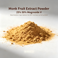 Monk Fruit Extract Powder 25% 50% Mogroside V Natural Sweetener Sugar Substitute Non-GMO Food Grade Luo Han Guo Extract