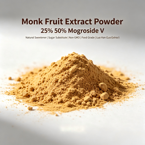 Extracto de Fruta del Monje en Polvo 25% 50% Mogroside V Edulcorante Natural Sustituto del Azúcar Sin OMG Grado Alimenticio Extracto de Luo Han Guo - Product Image 3