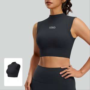 Top Deportivo Corto para Mujer, Sin Mangas, de Secado Rápido, Ajustado, Ecológico, Elástico, con Relleno, para Fitness y Yoga - Product Image 1