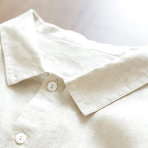 Abito Lungo Casual da Donna in Lino a Maniche Lunghe, Tinta Unita, con Colletto a Risvolto, Bottoni e Cintura in Vita, Vestibilità Ampia - Buongiorno - Product Image 4