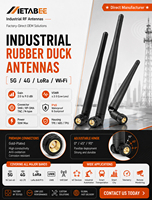 Antenne WiFi interne pliable 2,4 GHz en caoutchouc, VSWR stable ≤ 2,0, 2 dBi, connecteur SMA mâle, pour passerelle industrielle M2M