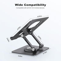 Soporte para Tablet iPad con Base Giratoria de 360°, Soporte Ajustable para Dibujar, Compatible con iPad Pro/Air/Mini de 5-12 Pulgadas
