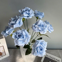 Groothandel Bulk Zijde 9-koppige Kunstmatige Rozen Bloemstuk DIY Materiaal Bruiloft Verjaardag Feest Bruids Bloemdecoratie