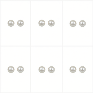 Orecchini a perno con perle coltivate E2416, rotondi bianchi da 5 mm, classici da donna per tutti i giorni, grado AA - Product Image 1