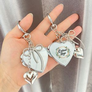 Wholesale <b>Small</b> Metal Folding <b>Mirror</b> Travel Pocket <b>Mirror</b> <b>Small</b> Round Heart-Shaped Mini Makeup <b>Mirror</b> With Key Chain - Product Image 3