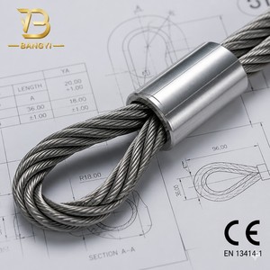 Eslinga de <span class=keywords><strong>Cable</strong></span> de <span class=keywords><strong>Acero</strong></span> de Grado Industrial - <span class=keywords><strong>Cable</strong></span> de <span class=keywords><strong>Acero</strong></span> <span class=keywords><strong>Trenzado</strong></span> Multifilar para Elevación y Remolque Seguros - Product Image 4