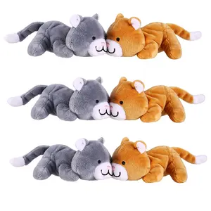 Werbe geschenke orange grau niedliche Katze Plüsch tier Puppe benutzer definierte lebensechte Stofftier Plüsch Katze Kinder Spielzeug
