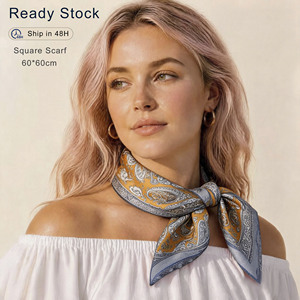 <span class=keywords><strong>Bandana</strong></span> in Raso all'Ingrosso 60x60cm, Foulard Quadrato Piccolo da Donna, Accessorio Moda per Collo, <span class=keywords><strong>Capelli</strong></span> e Borsa, Pronta Consegna, Personalizzabile OEM ODM 1071A - Product Image 1