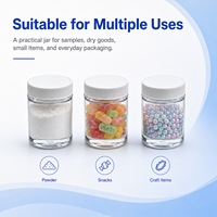 Pot en plastique transparent en gros avec couvercle à vis côtelé, petit récipient vide pour l'emballage d'échantillons alimentaires, cosmétiques et capsules