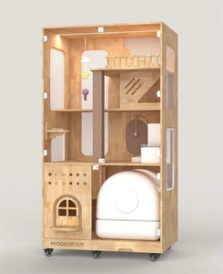 Hoteles para Gatos con Ventilación, Jaula de Madera Sólida Tipo Villa, Muebles de Lujo para Múltiples Gatos, Venta al Por Mayor - Product Image 3