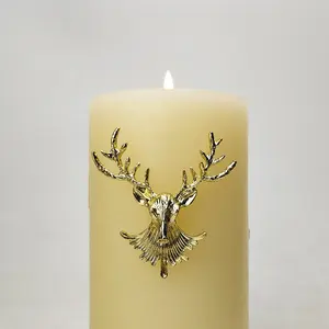 Dekoratif Logam Berlapis Natal Rusa Candle Pins