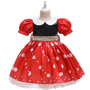 Custom Hot Sale Colorful Girl Design Cosplay Costume Cartoon Lovely Mouse Bowknot Headband Party Kids Princess Fancy Dress Toy