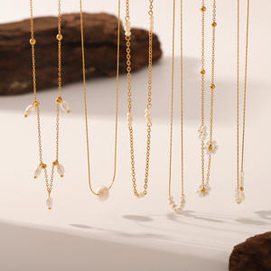 <span class=keywords><strong>Collier</strong></span> MW Temperament Wind pour femmes Vente en gros <span class=keywords><strong>Collier</strong></span> de perles d'eau douce personnalisées de luxe léger en acier inoxydable - Product Image 1