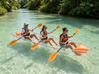 Kayak transparent en PC pour 3 personnes, canoë transparent pour les sports nautiques en plein air
