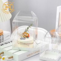 Mini boîte à gâteaux en plastique transparent 3 4 5 6 pouces Double hauteur jetable pour Sushi Sandwich Torta Pastel