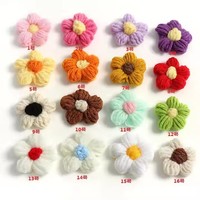 Fil de laine à tricoter au Crochet fait main coloré patchs de Bouquet de fleurs artificielles pour accessoires de vêtements