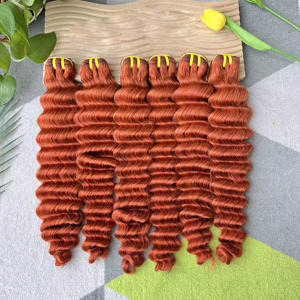 Rosso <span class=keywords><strong>Rame</strong></span> Vibrante # 350 Fasci di Capelli Umani Vietnamiti Grezzi di Alta Qualità, Grado 12A, Ondulati Profondi - Product Image 1