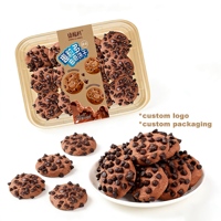 Biscuits à la double pépites de chocolat en marque blanche, boîte de 260g, snack chocolaté riche avec pépites enrobées, personnalisable pour les marques