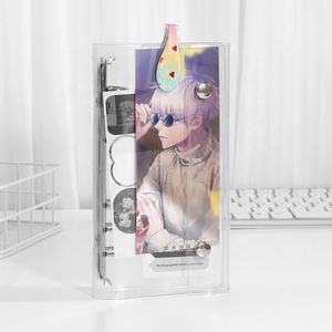 Dễ Thương 6 Nhẫn Chất Kết Dính Tiền Mặt Phong Bì A6 Thư Mục Với Snap Nút Rõ Ràng Vinyl Lấp Lánh Ảnh Lưu Trữ Cuốn Sách Cho Sticker Tổ Chức - Product Image 6