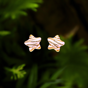 Fashion <b>Stud</b> <b>Earrings</b> Pink Gold Plated 316L Stainless Steel With Rhinestones Star Shape For Women - Product Image 3