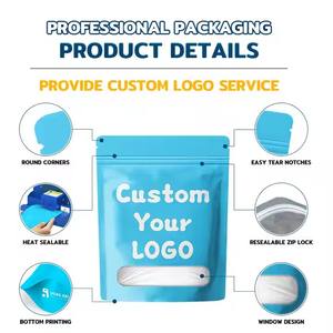 Sacs refermables en plastique personnalisés, sacs en mylar avec fermeture éclair, laminés en aluminium, étanches aux odeurs, pochettes debout, 3,5 g, 7 g, imprimés avec mon logo - Product Image 3