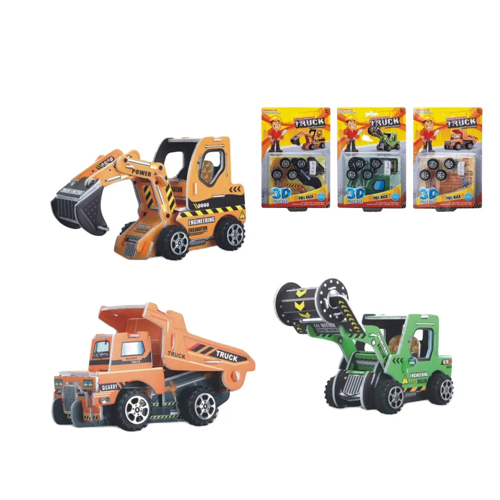 Tarik Kembali Kertas Konstruksi Truk Model 3d Puzzle Mainan untuk Dijual