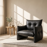 OEM ODM Maßgefertigter Einzelsessel mit Oberleder-Bezug, Weicher Moderner Indoor-Sofastuhl für Schlafzimmer, Esszimmer, Hotel, Projekte und Zuhause
