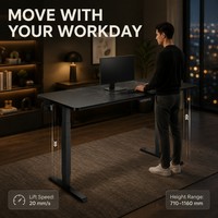 Support de bureau réglable en hauteur AOR Advanced Black Rock Pattern, silencieux, pour usage assis-debout, idéal pour le bureau et l'apprentissage, vente en gros usine