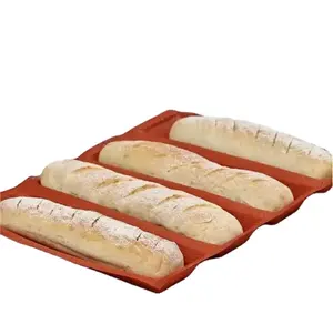 붙지 않는 실리콘 천공 베이킹 빵 형태 샌드위치 금형 프렌치 바게트 빵 팬 식품 매트