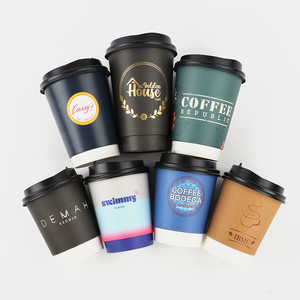 Biologisch afbreekbare dubbelwandige kraftpapieren recyclebare op maat bedrukte wegwerp koffiebeker, milieuvriendelijk voor warme dranken en afhaalgebruik - Product Image 1