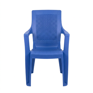 Modern Red Plastic Leisure <b>Armchair</b> With Woven Back Design Stackable Home Furniture <b>Dining</b> Chair - Product Image 1
