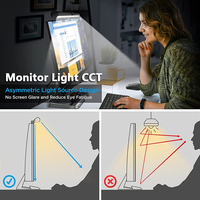 Barra de Luz LED para Monitor de Juegos, Moderna, de Aleación de Aluminio, 3000K-6500K CCT, Brillo Ajustable, Alto CRI 90+, Control Táctil con Perilla