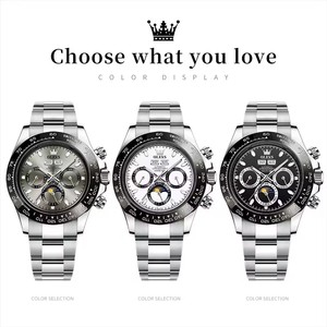 OLEVS 6654 Luxury Mens Watch <b>Chronograph</b> <b>Automatic</b> Mechanical Wristwatch Waterproof Luminous Luxury Watch for Man Date Sport - Product Image 4