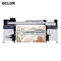 GCLOR W-1800 Mesin Cetak UV Hybrid Otomatis untuk Printer I3200-U1 1820mm CMYK Putih Varnish Emboss untuk Lembaran Gulungan PVC Kaca Kulit